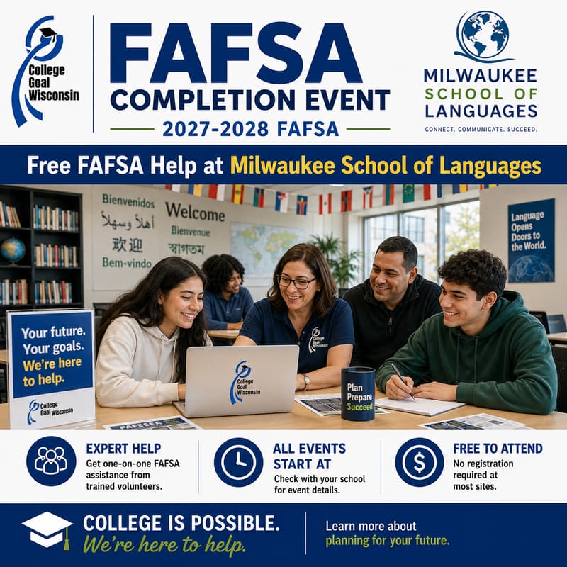 Cover Image for College Goal Wisconsin — Free FAFSA Help at Milwaukee School of Languages