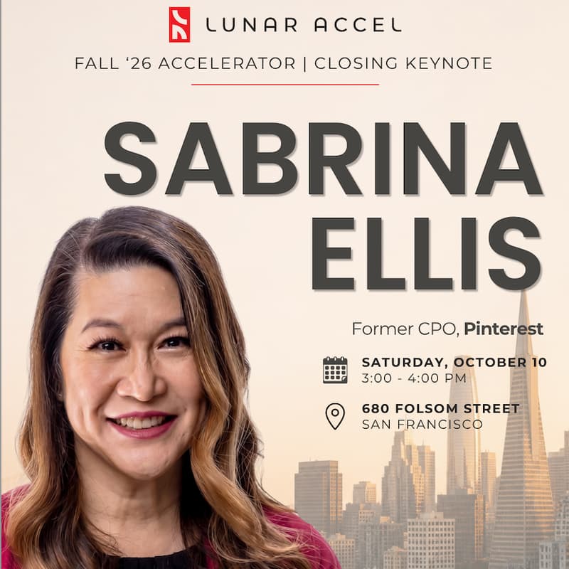 Cover Image for Lunar Accel SF 2026 Closing Keynote: Sabrina Chueh Ellis (Former CPO, Pinterest)
