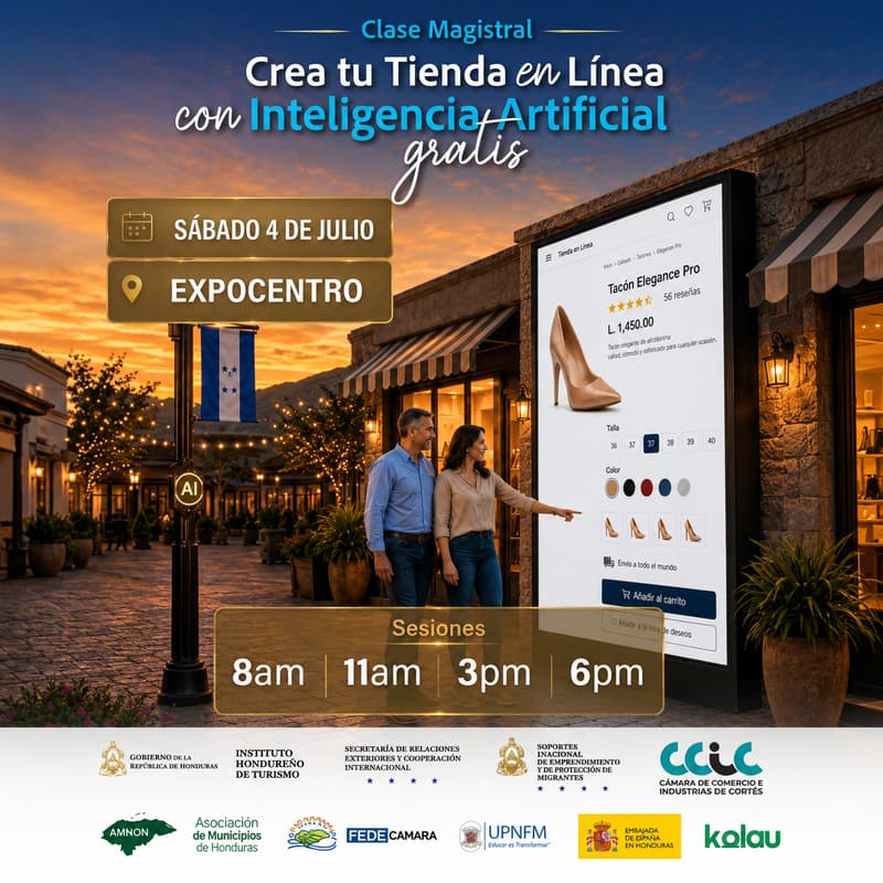 Cover Image for Clase magistral “Creación de Tienda en Línea con IA Gratis”
