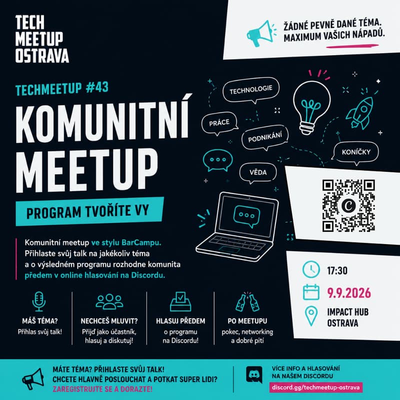 Cover Image for Komunitní TechMeetup - program tvoříte vy!