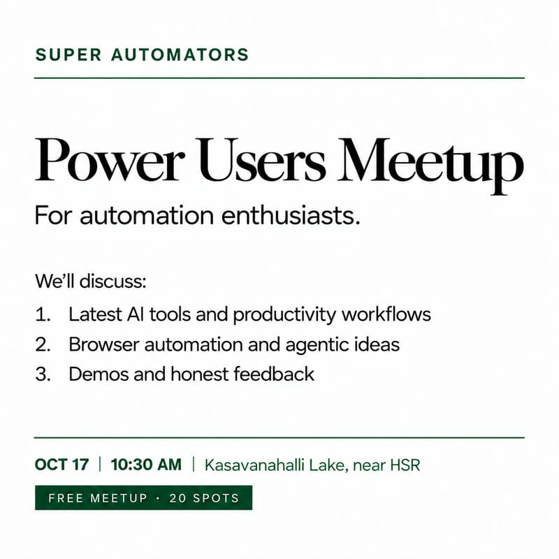 Cover Image for Super Automators: Bangalore Power Users Meetup