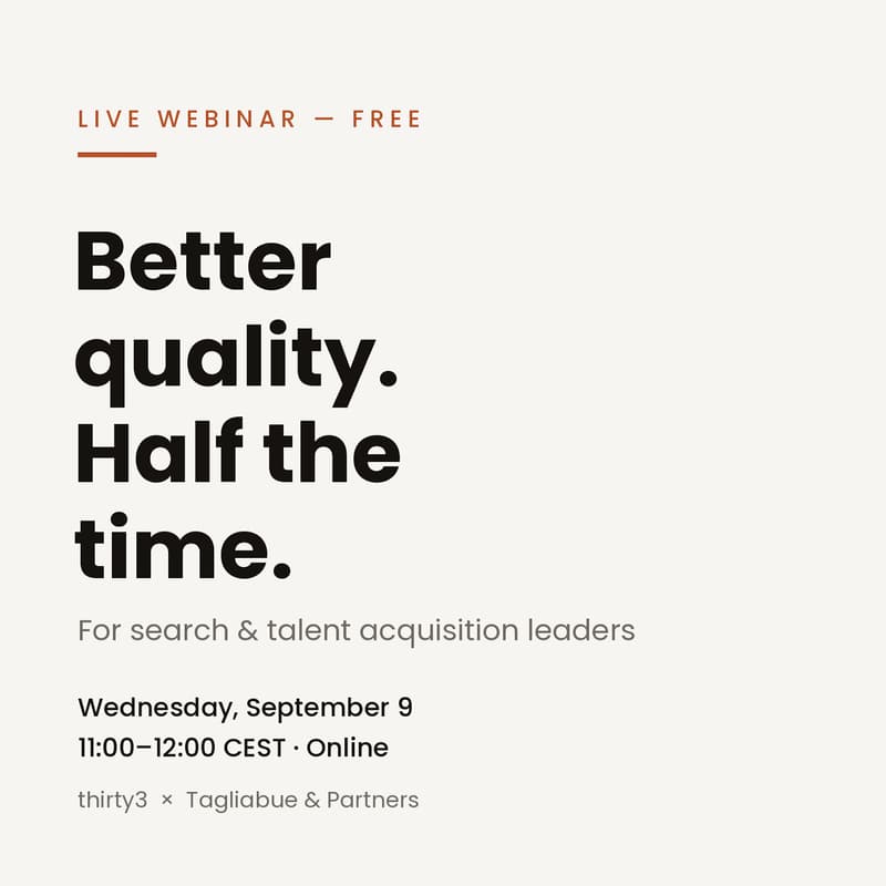 Cover Image for Better Quality in Half the Time — Live Webinar for Search & Talent Acquisition Leaders