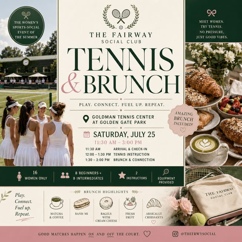 Cover Image for Ladies Tennis & Brunch Social 🩷