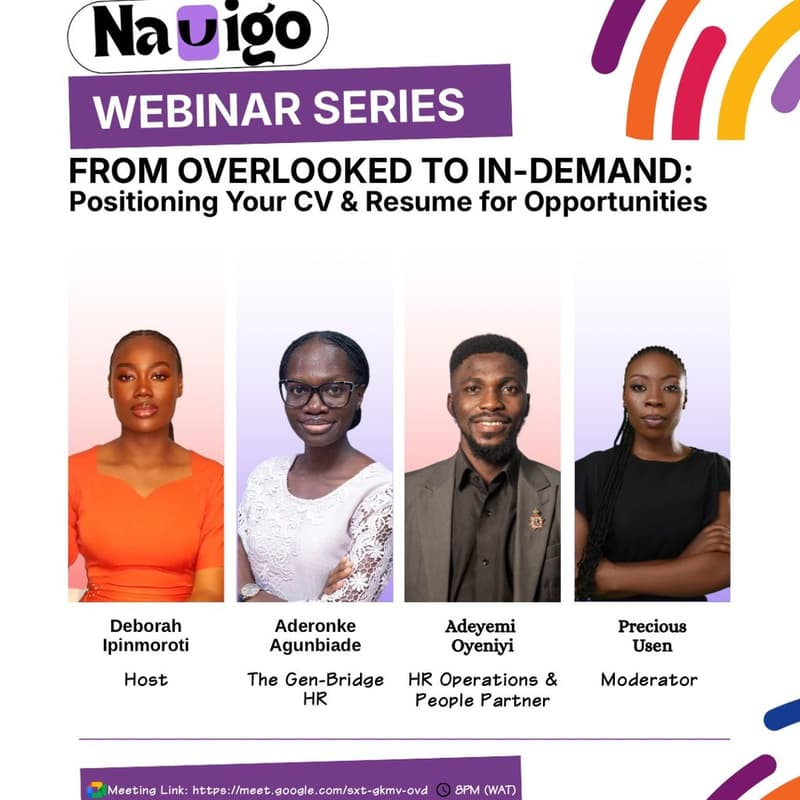 Cover Image for Navigo July Webinar: From Overlooked to In-demand: Positioning your CV and Resume for Opportunities