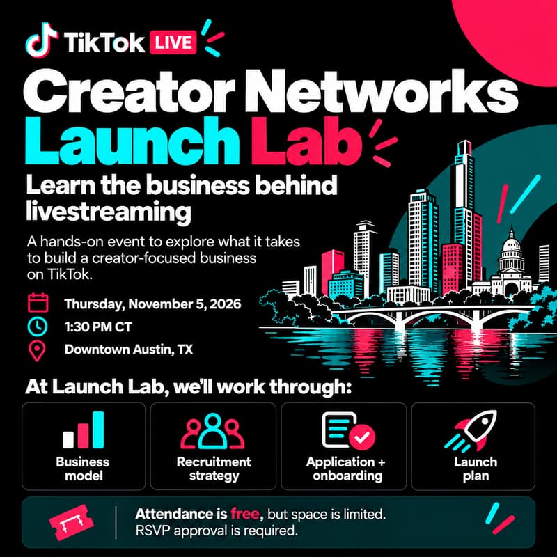 Cover Image for TikTok LIVE Creator Networks Launch Lab