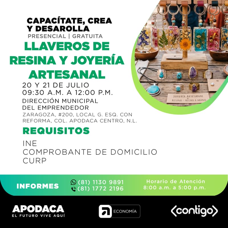 Cover Image for CURSO DE LLAVEROS DE RESINA Y JOYERÍA ARTESANAL (PRESENCIAL)
