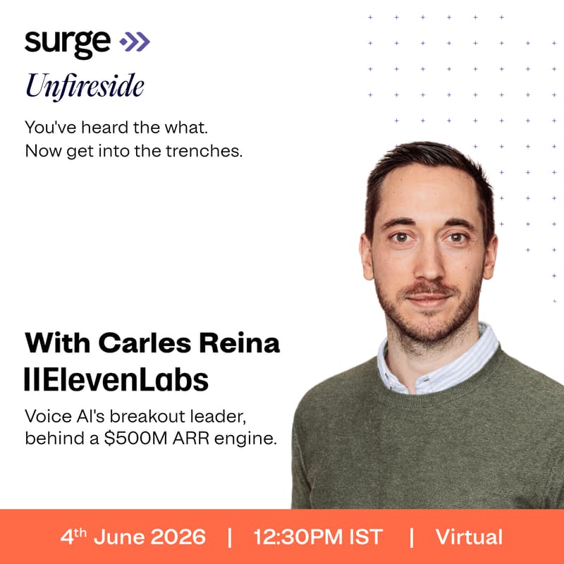 Cover Image for ElevenLabs' Growth Playbook from 0→$500M ARR with Carles Reina, VP of Revenue • Surge & Peak XV