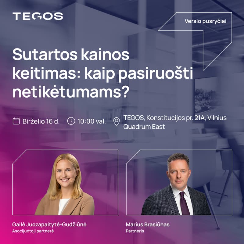 Cover Image for Verslo pusryčiai: Sutartos kainos keitimas: kaip pasiruošti netikėtumams?