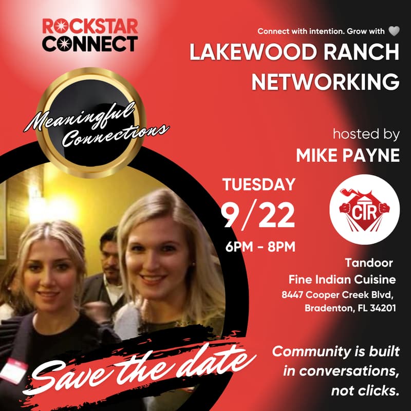 Cover Image for Free Lakewood Ranch Rockstar Connect Networking Event (September)