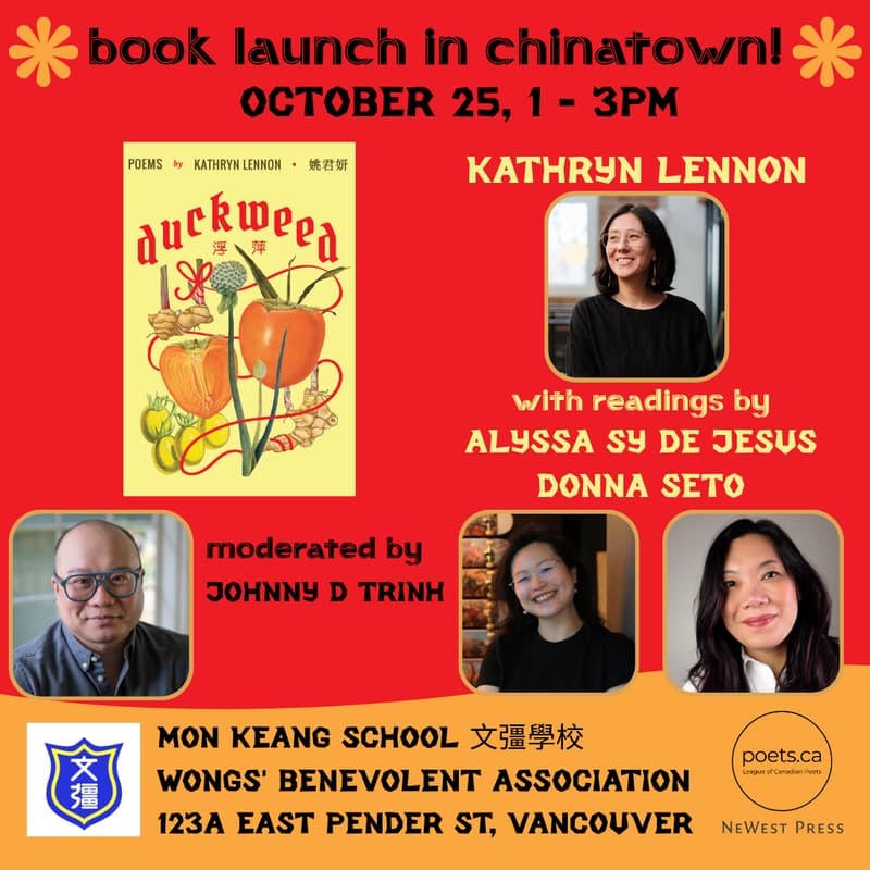 Cover Image for Duckweed 浮萍 ** Chinatown Book Launch ** with Kathryn Lennon, Donna Seto & Alyssa Sy de Jesus