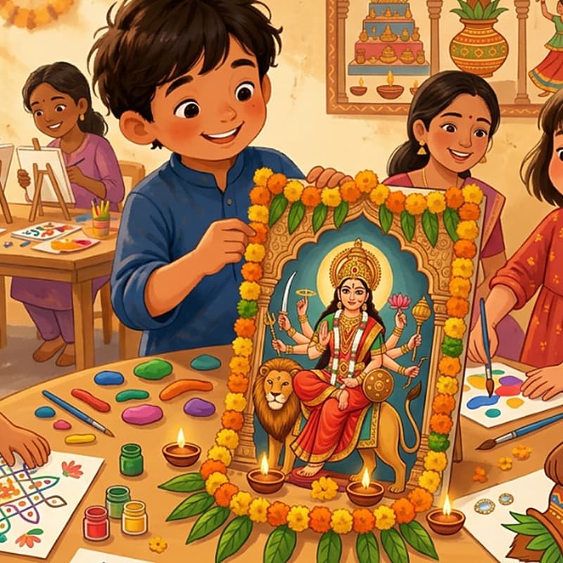 Cover Image for 🎨 Dussehra Colors & Crafts 3-5yo- Otto x Happy Hearts Kids 💛