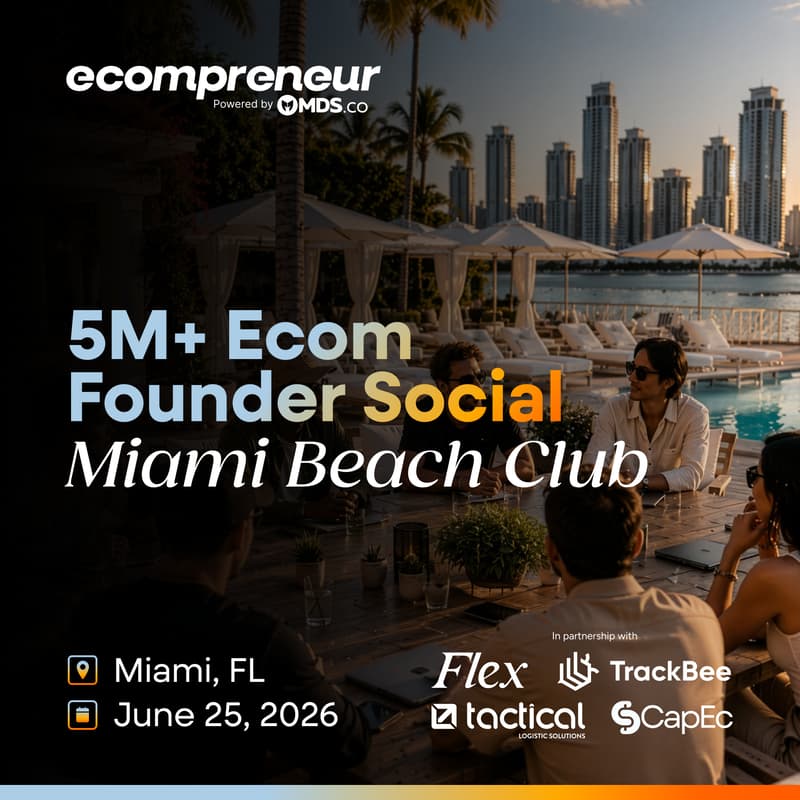 Cover Image for Miami Beach Club 5M+ Ecom Founder Social June 2026