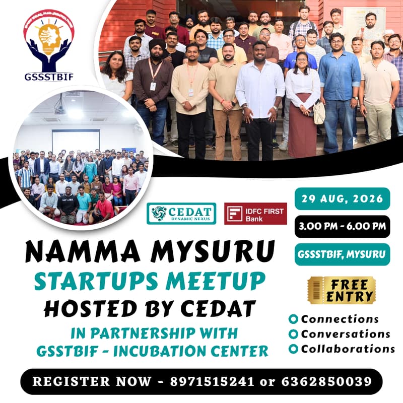 Cover Image for Namma Mysuru Startups Meetup by CEDAT
