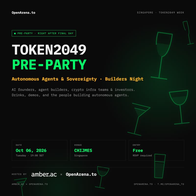 Cover Image for Token 2049 Pre-Party host by amber.ac & OpenArena.to