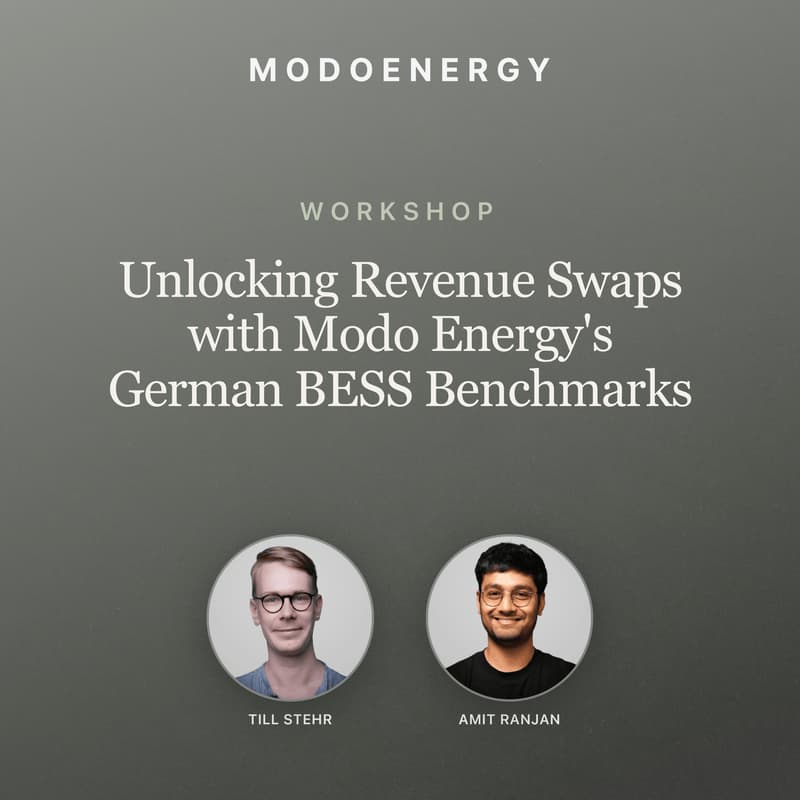 Cover Image for WORKSHOP: Revenue Swaps with Modo Energy's German BESS Benchmarks