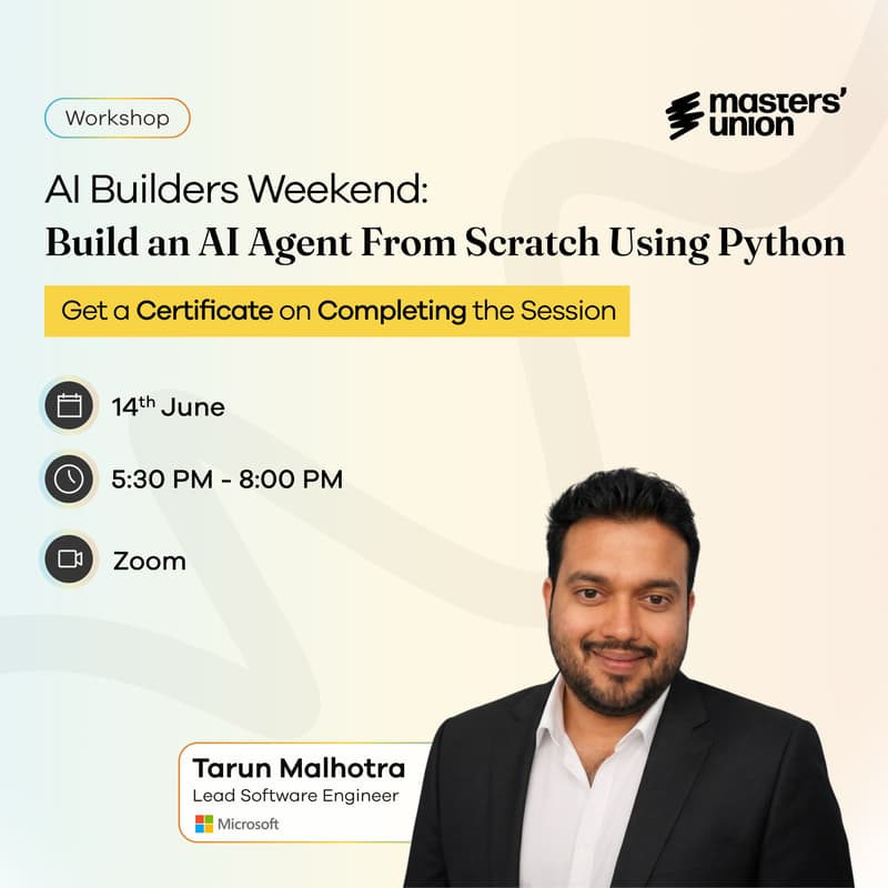 Cover Image for AI Builders Weekend: Build an AI Agent From Scratch Using Python
