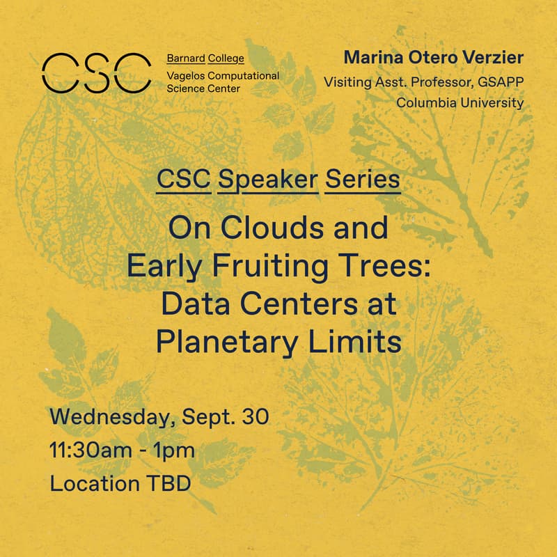 Cover Image for CSC Speaker Series: On Clouds and Early Fruiting Trees: Data Centres at Planetary Limits