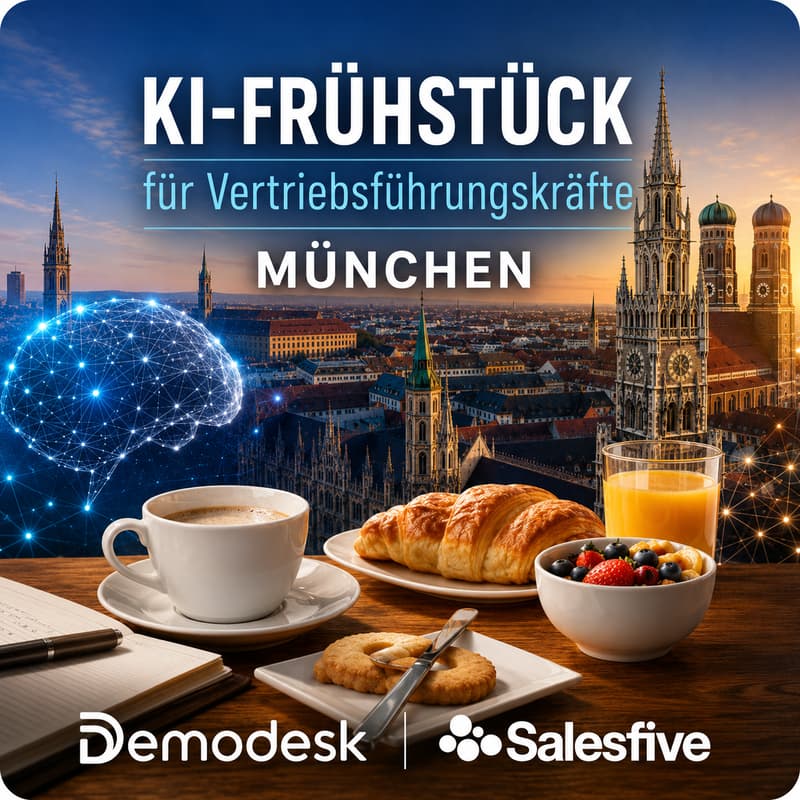 Cover Image for KI im Vertrieb – Leadership Breakfast München #4: Kein Bock mehr auf CRM-Pflege & Wie KI das endlich löst - by Demodesk & Salesfive