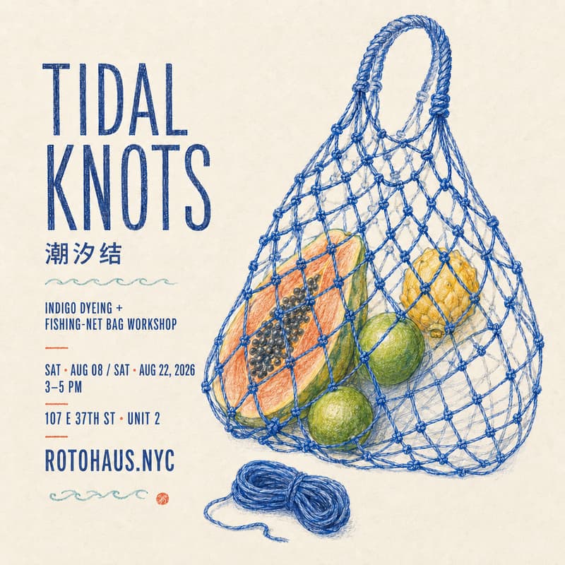 Cover Image for 🌀👜 TIDAL KNOTS｜Indigo Dyeing + Fishing-Net Bag Workshop