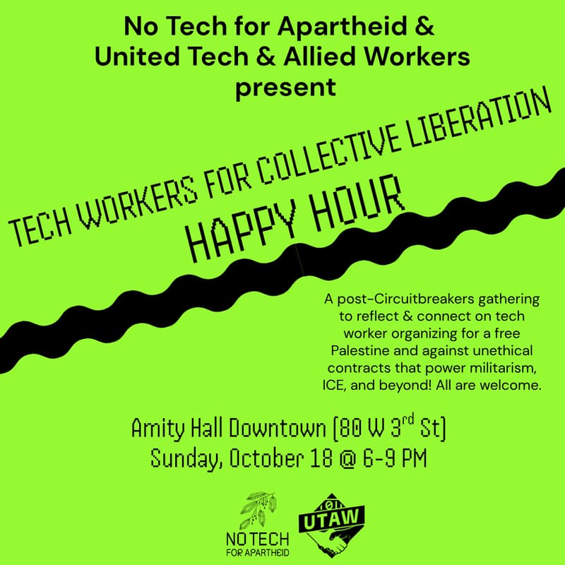 Cover Image for Tech Workers for Collective Liberation Happy Hour
