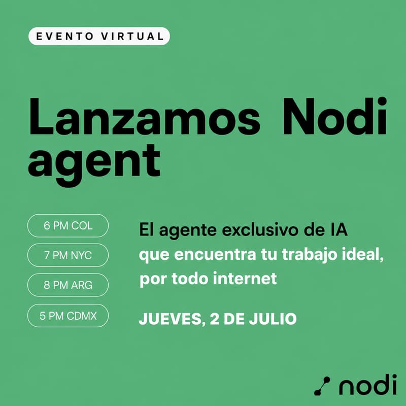 Cover Image for Lanzamos Nodi Agent: el agente exclusivo de IA que encuentra tu trabajo ideal, por todo internet