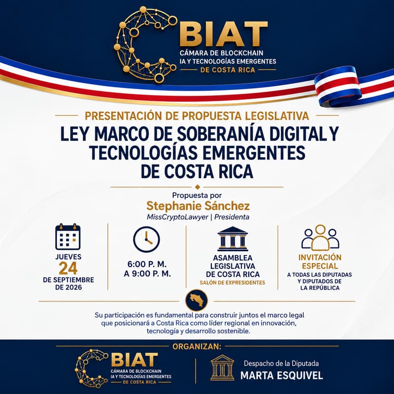 Cover Image for Presentación de propuesta legislativa LEY MARCO DE SOBERANÍA DIGITAL Y TECNOLOGÍAS EMERGENTES DE COSTA RICA