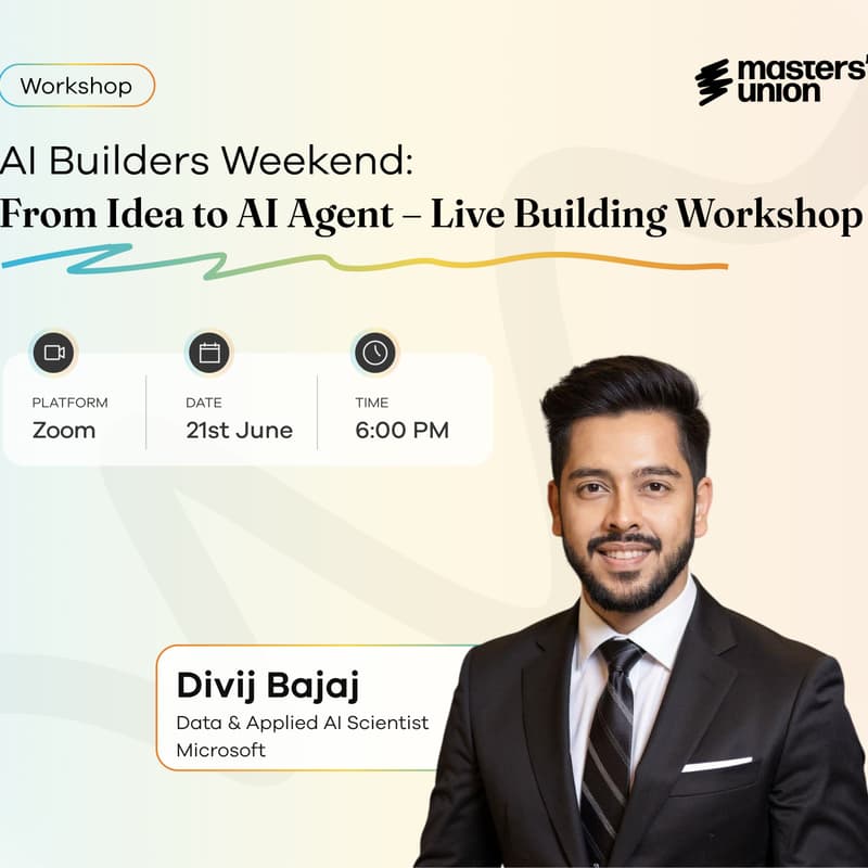 Cover Image for From Idea to AI Agent – Live Building Workshop
