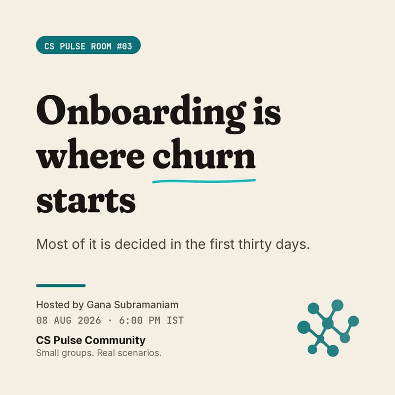 Cover Image for CS Pulse Room #3: Onboarding Customers - The hook to building a long-term partnership