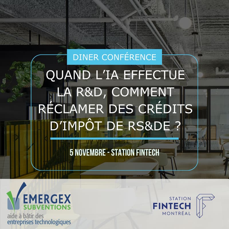 Cover Image for Lunch & learn : Quand l’IA effectue la R&D, comment réclamer des crédits d’impôt de RS&DE ?