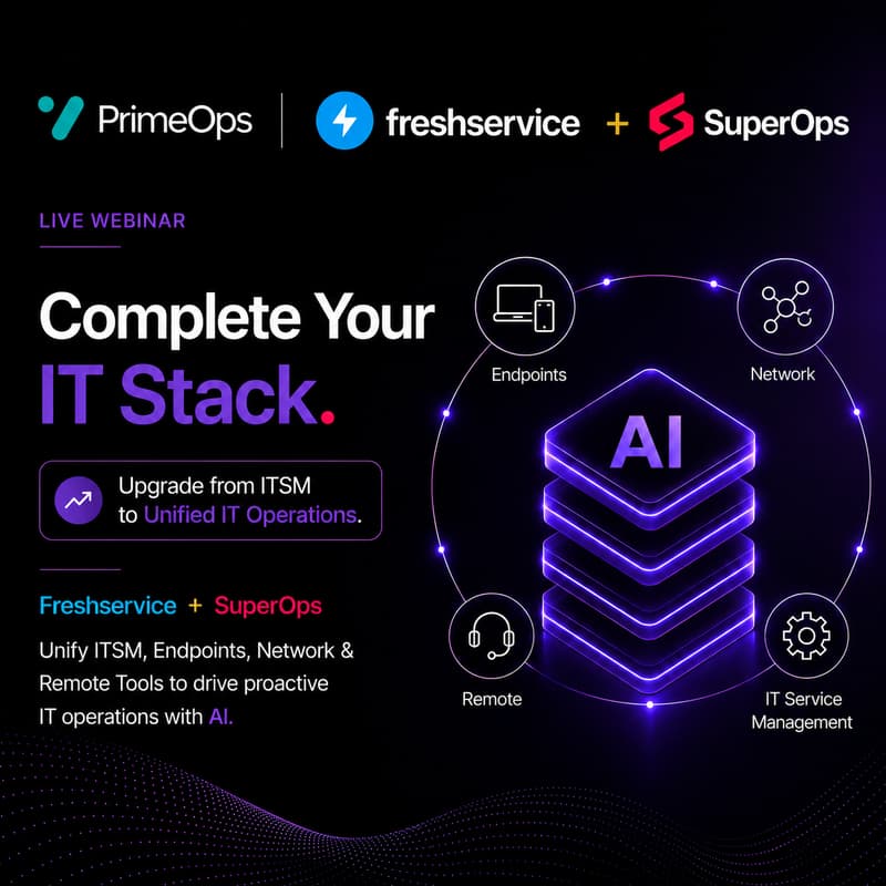 Cover Image for Exclusive Webinar: FreshService + SuperOps - Unify Endpoints & Network inside Freshservice