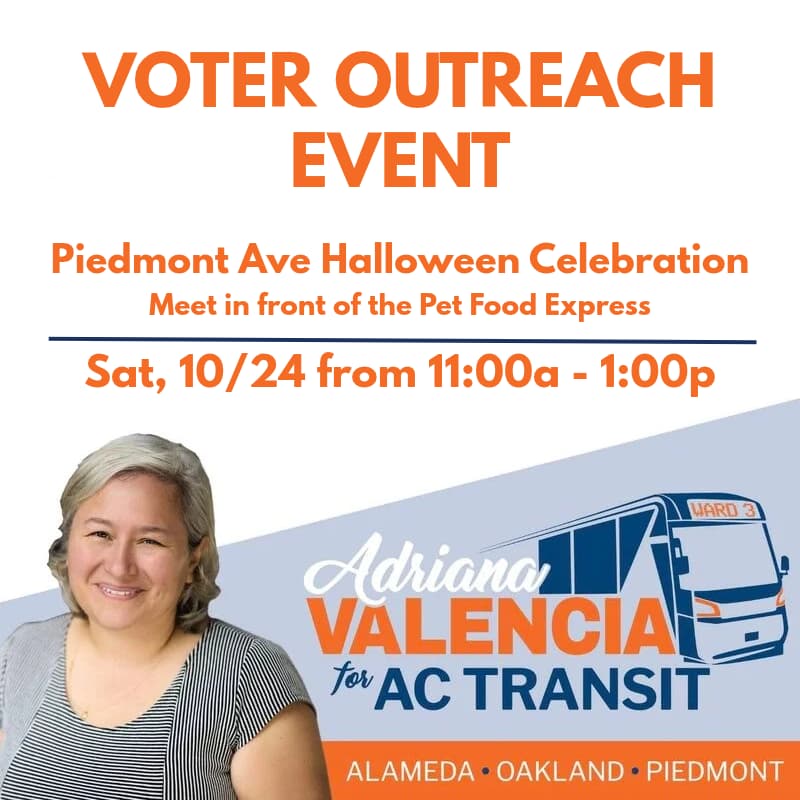 Cover Image for Voter outreach for Adriana Valencia and Yes on RTM at Piedmont Ave's Halloween Celebration