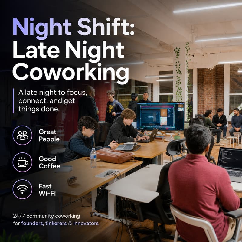 Cover Image for Night Shift: Late Night Coworking at Homebrew