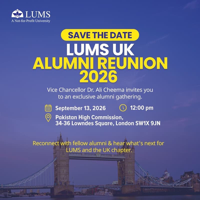 Cover Image for Annual LUMS Alumni UK Chapter Reunion 2026