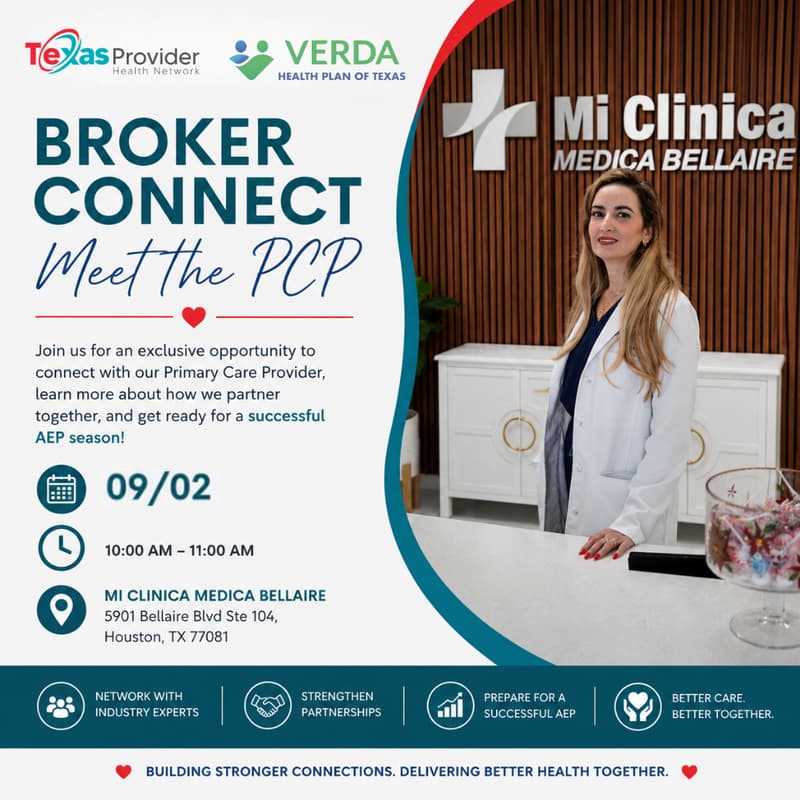 Cover Image for Mi Clinica Medica Bellaire Broker Connect: Meet the PCP
