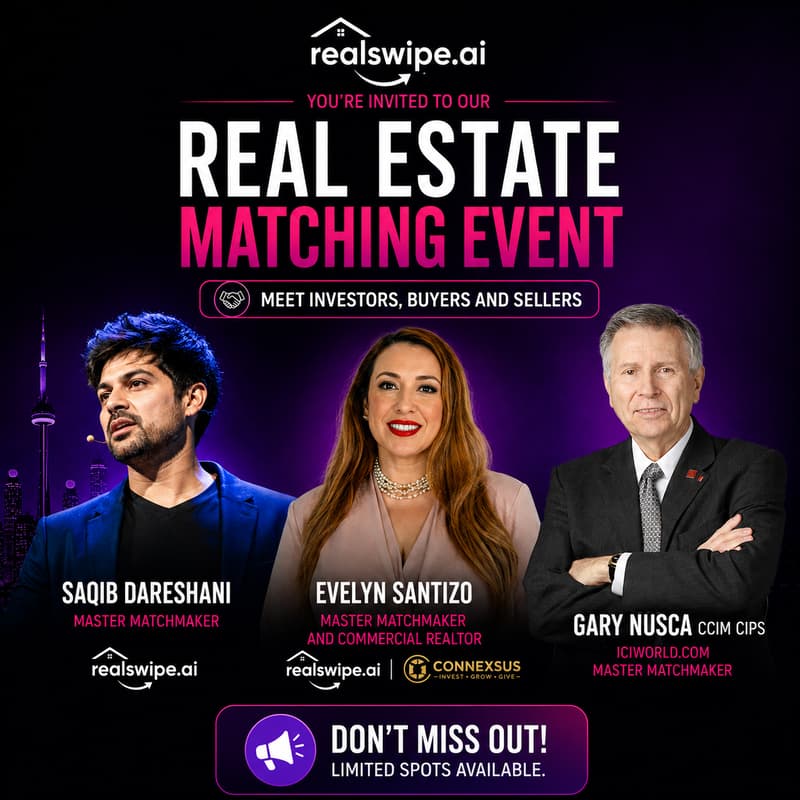 Cover Image for Real Estate Match Making Event: Find Investors, Buyers & Sellers: 3 Course Meal Included