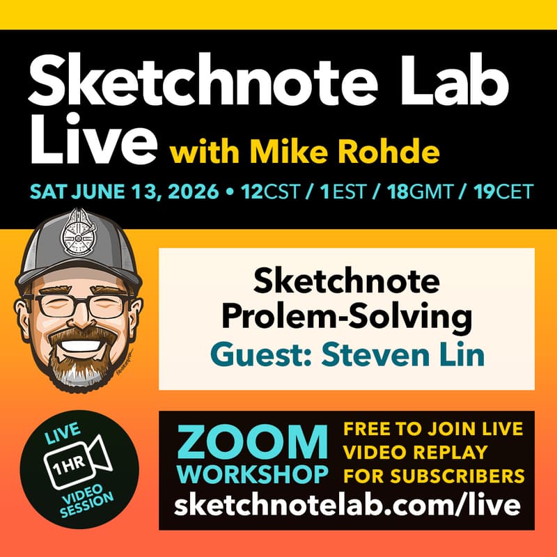 Cover Image for Sketchnote Lab Live June - Sketchnote Problem Solving