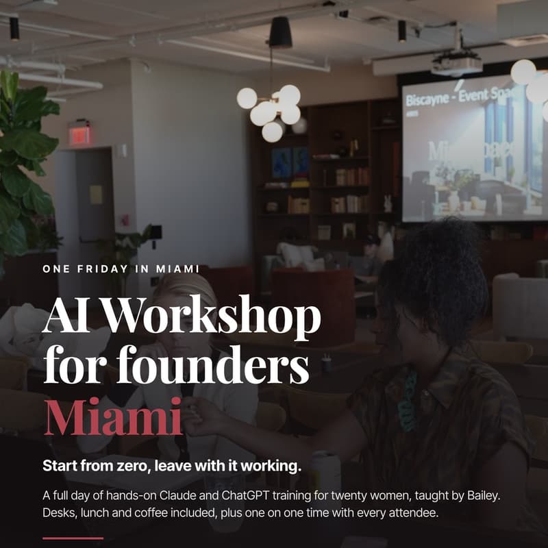 Cover Image for AI Workshop · Claude and ChatGPT Training for Female Founders in Miami
