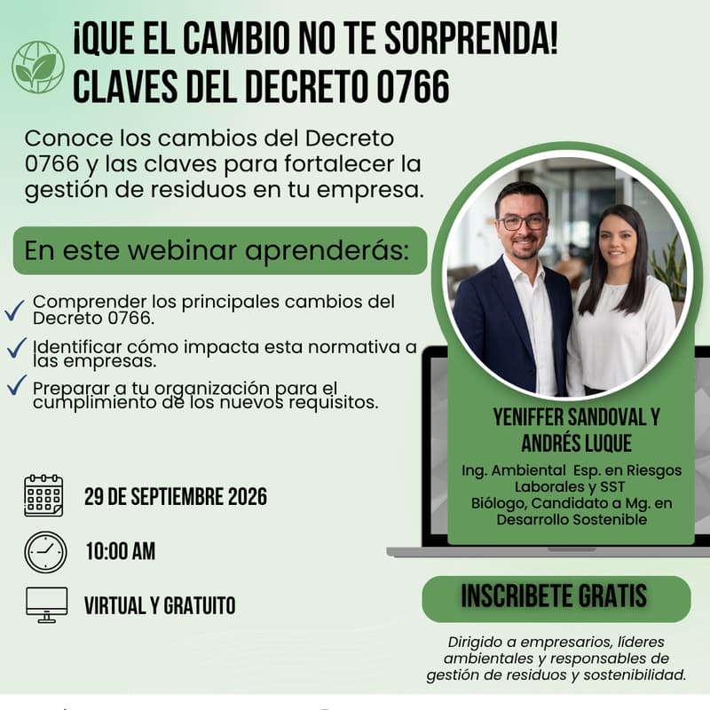 Cover Image for WEBINAR: ¡Que el cambio no te sorprenda! Claves del Decreto 0766