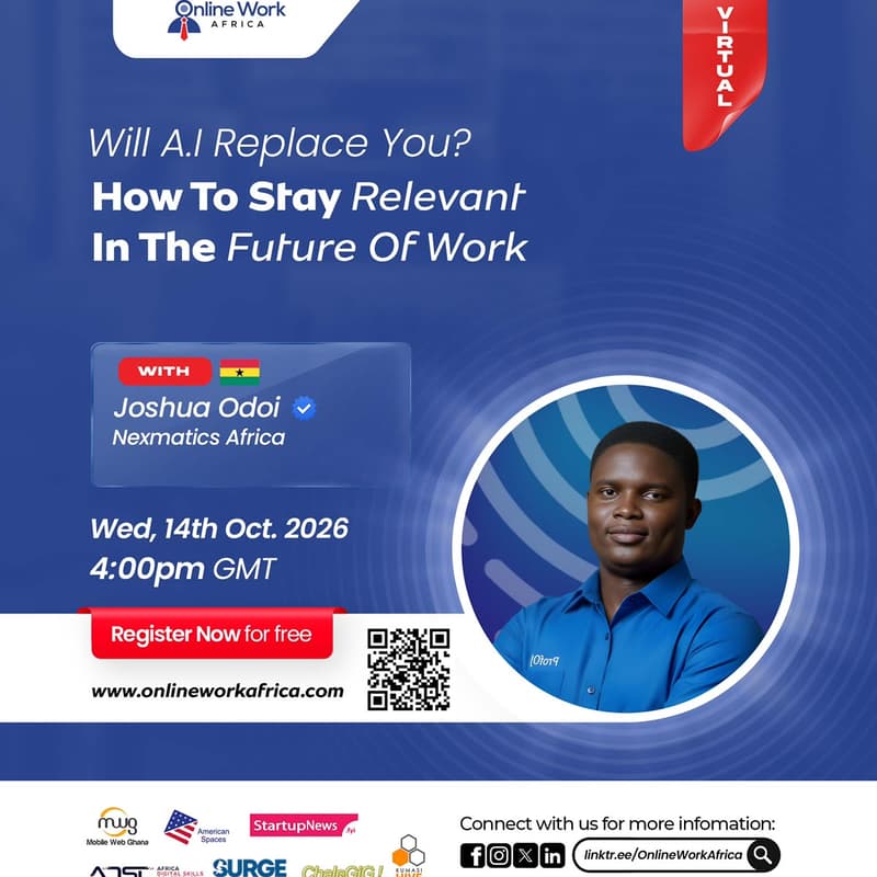 Cover Image for Will A.I Replace You? Stay Relevant in the Future of Work - Online Work Africa Summit
