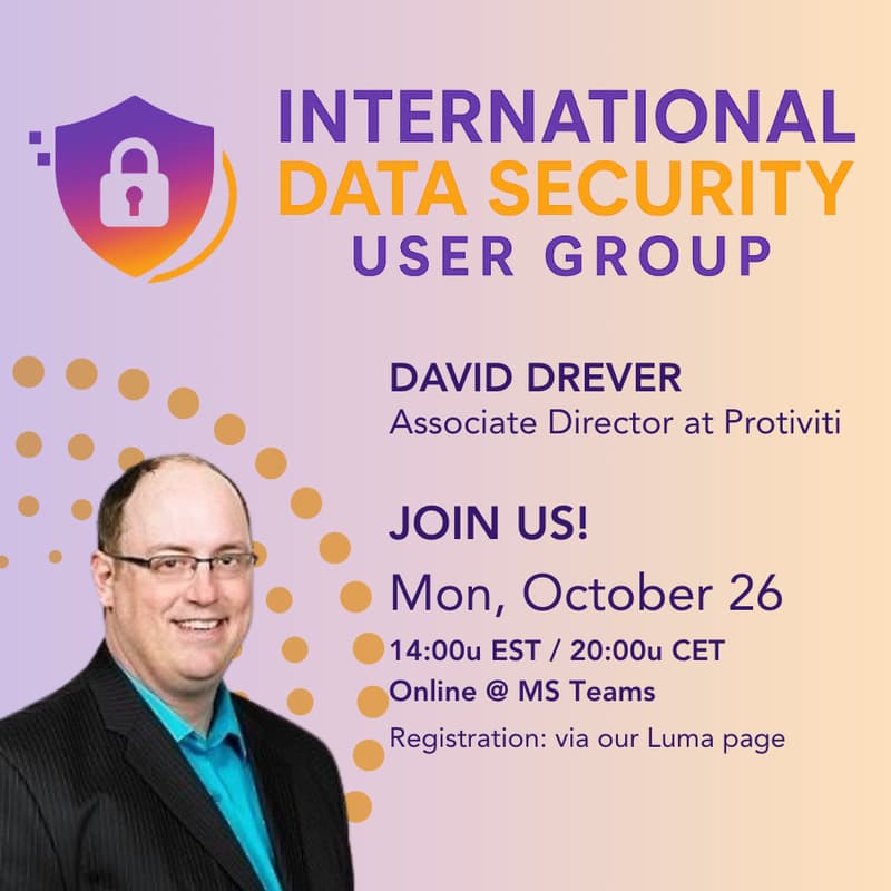 Cover Image for October Session | Intl Data Security User Group