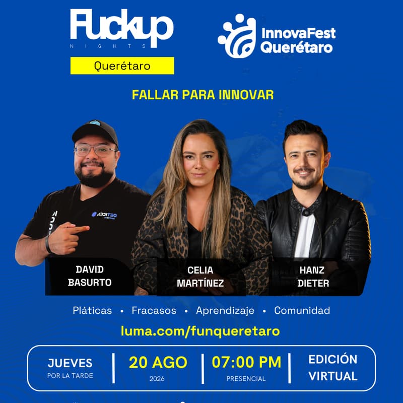 Cover Image for Fuckup Nights Querétaro x Innovafest | Fallar para Innovar
