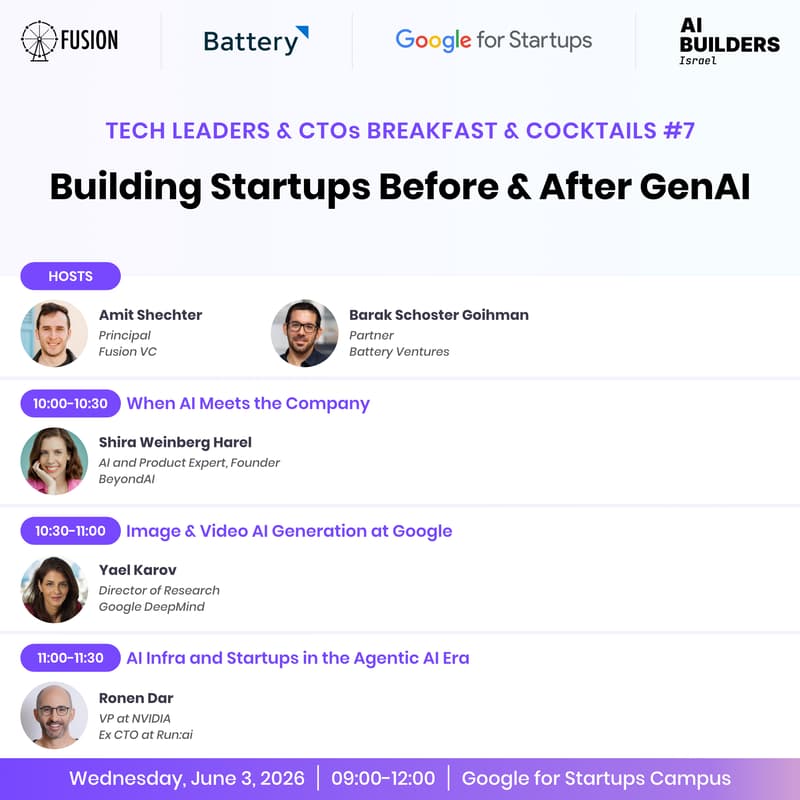 Cover Image for Building Startups Before & After GenAI - Tech Leaders & CTOs Breakfast & Cocktails #7