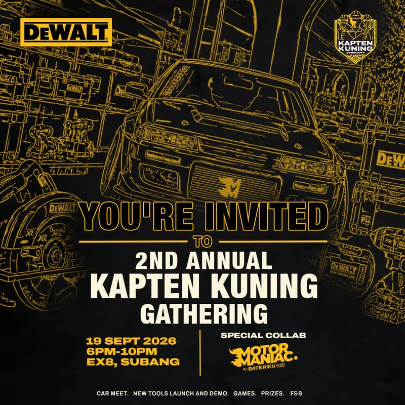 Cover Image for 2nd Annual Dewalt Kapten Kuning Gathering 2026 x Motormaniac (Special Guest Collab)
