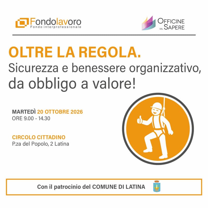 Cover Image for OLTRE LA REGOLA. Sicurezza e benessere organizzativo, da obbligo a valore!
