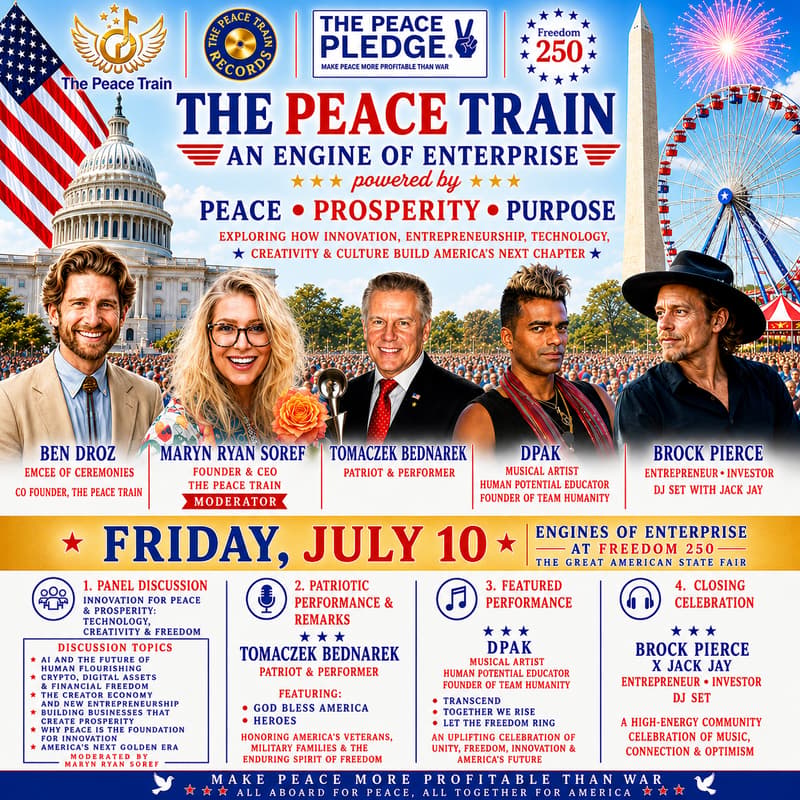 Cover Image for The Peace Train x Freedom 250: Celebrating America 250 in Washington DC✨🇺🇸✌️🥳✨