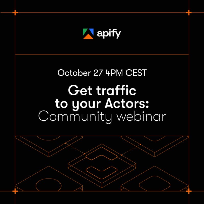 Cover Image for Community webinar: Get traffic to your Actors