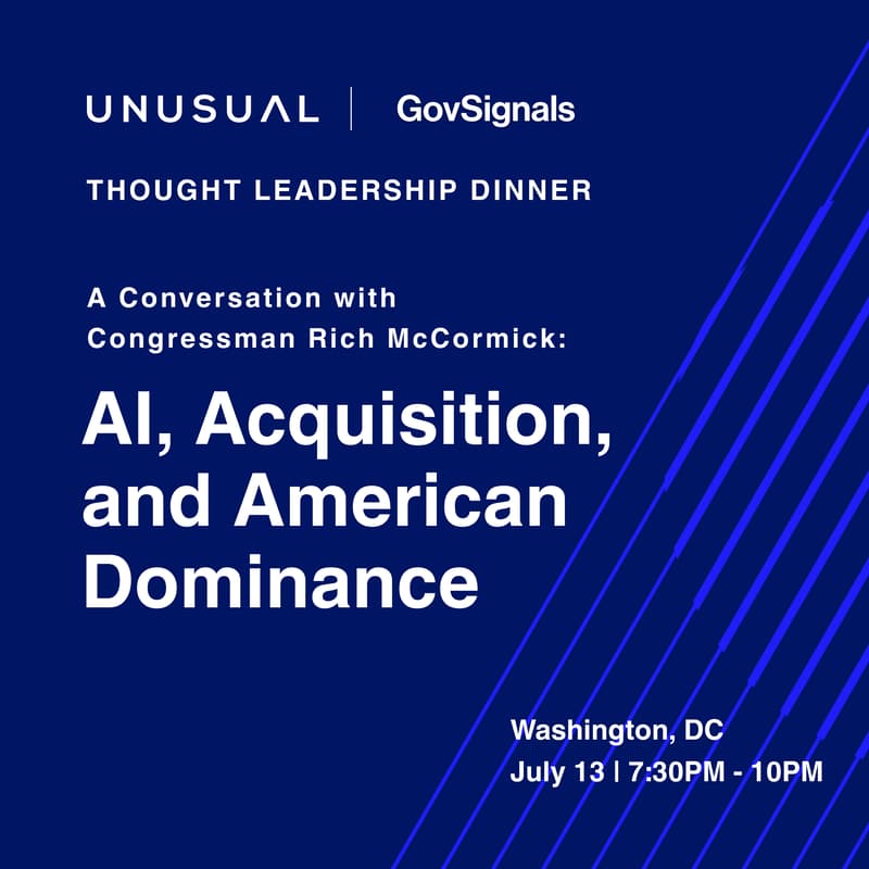 Cover Image for Thought Leadership Dinner "AI, Acquisition and American Dominance"