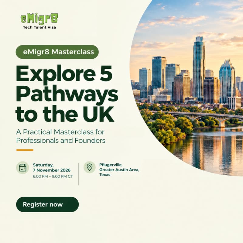 Cover Image for eMigr8 Masterclass, Austin: Accelerating Your UK Pathway