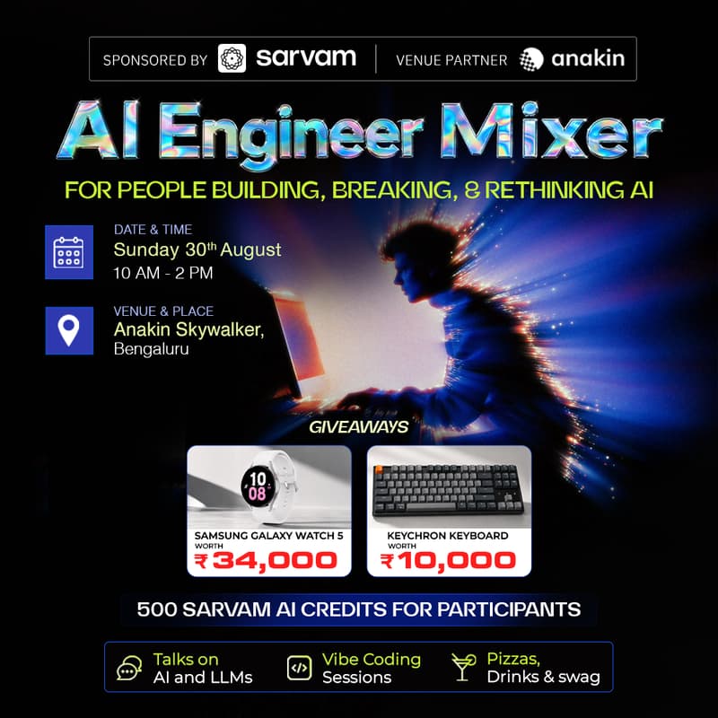 AI Engineer Mixer | Giveaways Worth ₹50,000 cover image