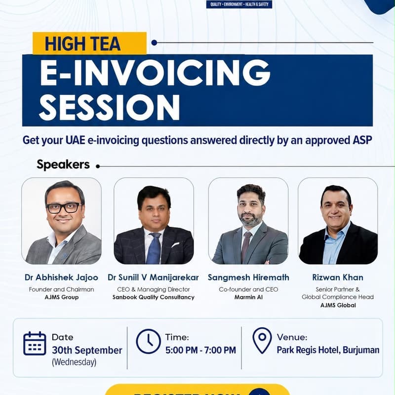 Cover Image for Marmin AI & SQC presents: High Tea - UAE E-Invoicing Session